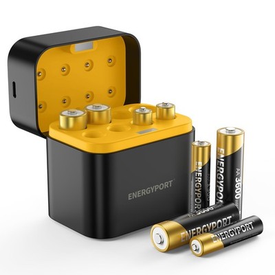 1.5V 4 AAA 1300mWh+ 4 AA 3600mWh Rechargeable Lithium Batteries with Charger Box