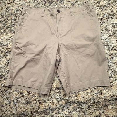 Urban Pipeline SuperFlex Mens 38W Tan Khaki Flat Front Shorts Hits At Knee