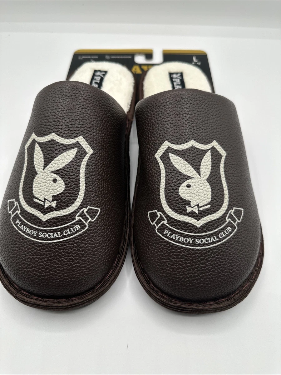 PLAYBOY MENS VELOUR SLIP ON SLIPPERS L 11/12 ROYAL BLUE MEMORY FOAM DAPPER RETRO PLAYBOY Mens Memory Foam Indoor Outdoor Navy Blue/White  main image 4