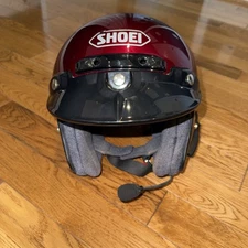 Shoei RJ Platinum-R Motorcycle Helmet Red Size Medium with SENA 20 S Bluetooth 