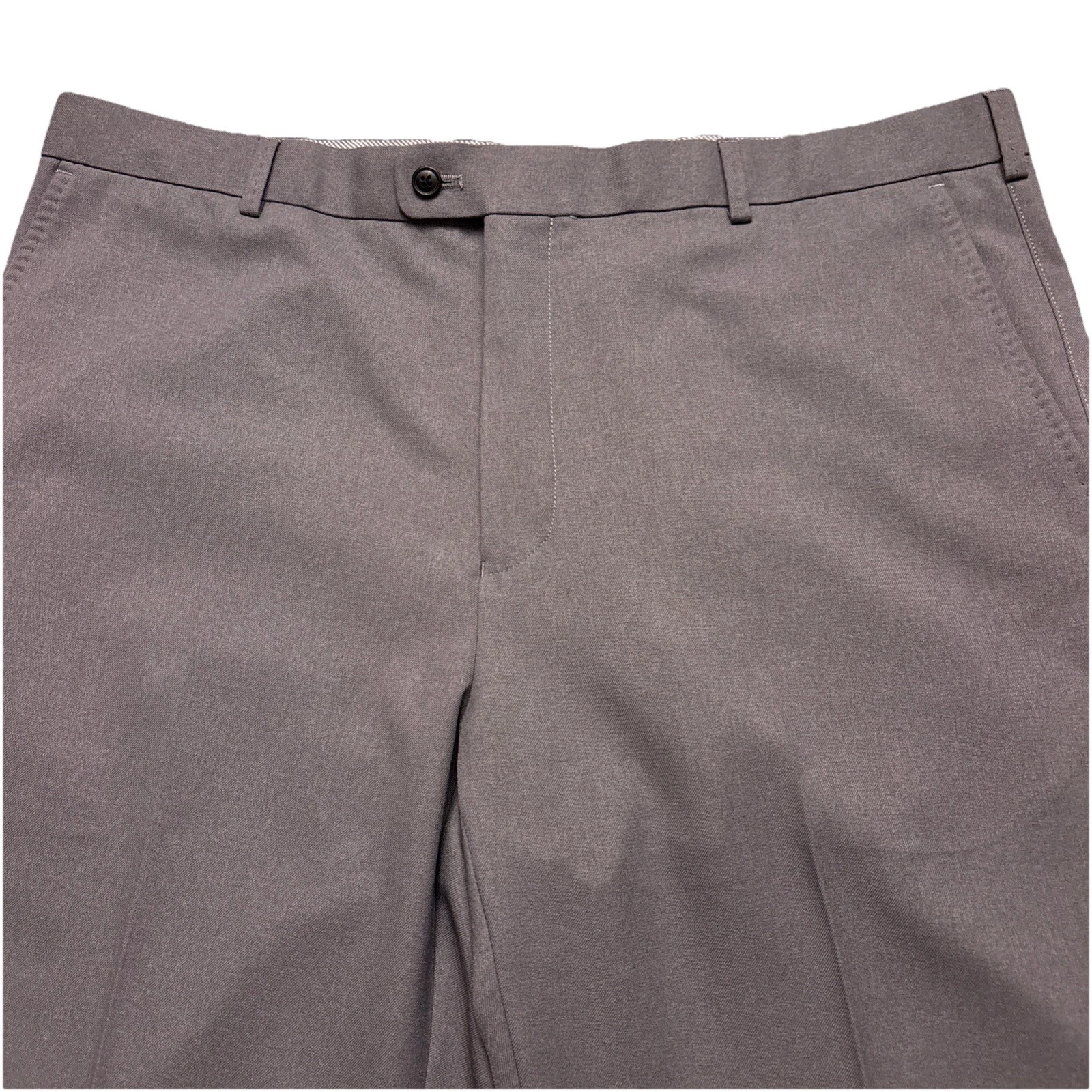 Peter Millar Men’s Gray 100% Polyester Flat Front Pant Size 40X30 (MINT)