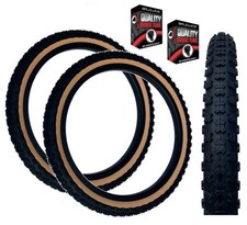 Baldy's 16x1,75 SCHWARZ mit HELLBRAUN WAND Kinder BMX Mountainbike REIFEN RÖHREN s