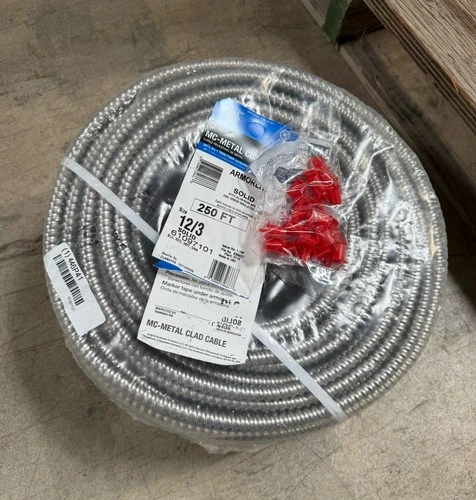 SOUTHWIRE 61097101 Metal Clad Armored Cable 12 AWG 3 Conductors Copper 250 ft Al