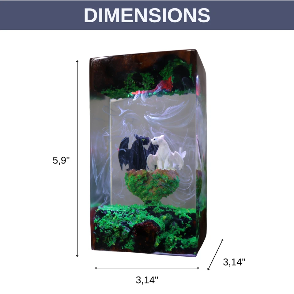 Lámpara Dragón Desdentado, Lámpara de Resina Epoxi, Luz de Noche Personalizada, Regalo de Halloween Foto 2 de 4