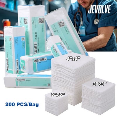2x2'', 3x3'', 4x4'', 4Ply, 8Ply, 12Ply, Premium Cotton Gauze Pad Sponges Multi Pack