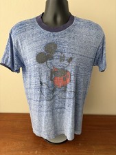 Vtg 80s Mickey Mouse Faded Distress Ringer Shirt M Disney Cartoon TV Grunge 70s