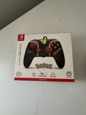 New Power A Nintendo Switch Enhanced Wired Controller Pokemon Pikachu Black