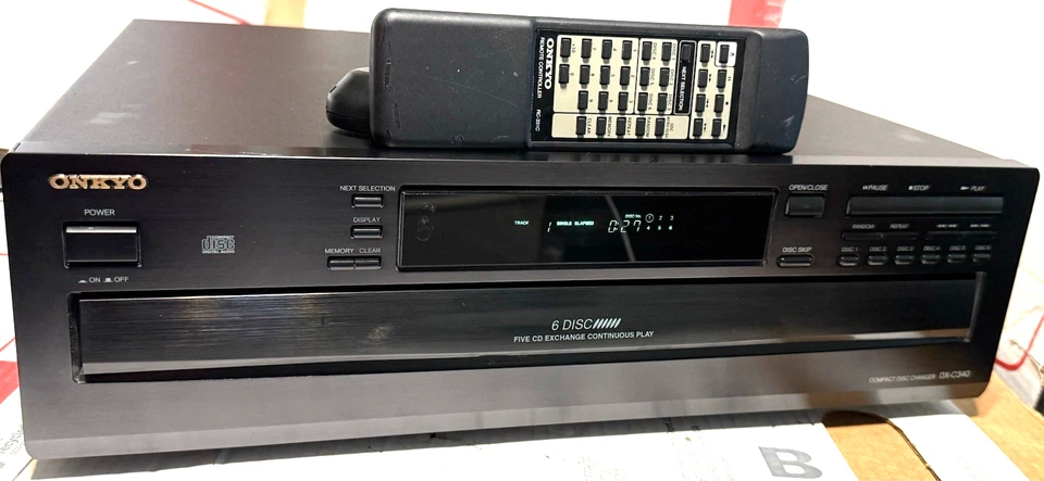 VINTAGE ONKYO DX-C340  6 CD PLAYER /CHANGER 5 CD  PLAY EXCHANGE w/ CONTROL NICE! - Image 3 of 4
