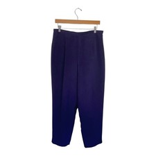 Talbots Petites  Purple Pure Silk Dress Trousers Pants 12