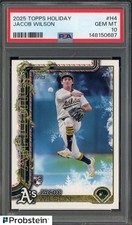 2025 Topps Holiday #H4 Jacob Wilson Oakland A's RC Rookie PSA 10 GEM MINT