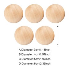 Lot de 5 boules en bois, accessoires manuels pour bricolage et projets