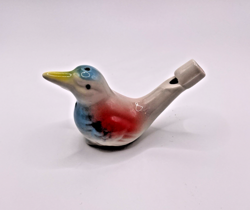 Fischietto acqua uccellino in ceramica pastello multicolore canzone 1,75"x3" - Foto 9 di 9