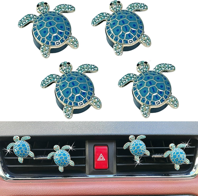 #ad 4Pcs Cute Turtle Car Air Vent Diffuser – Clip On Air Freshener with Replaceable $20.25