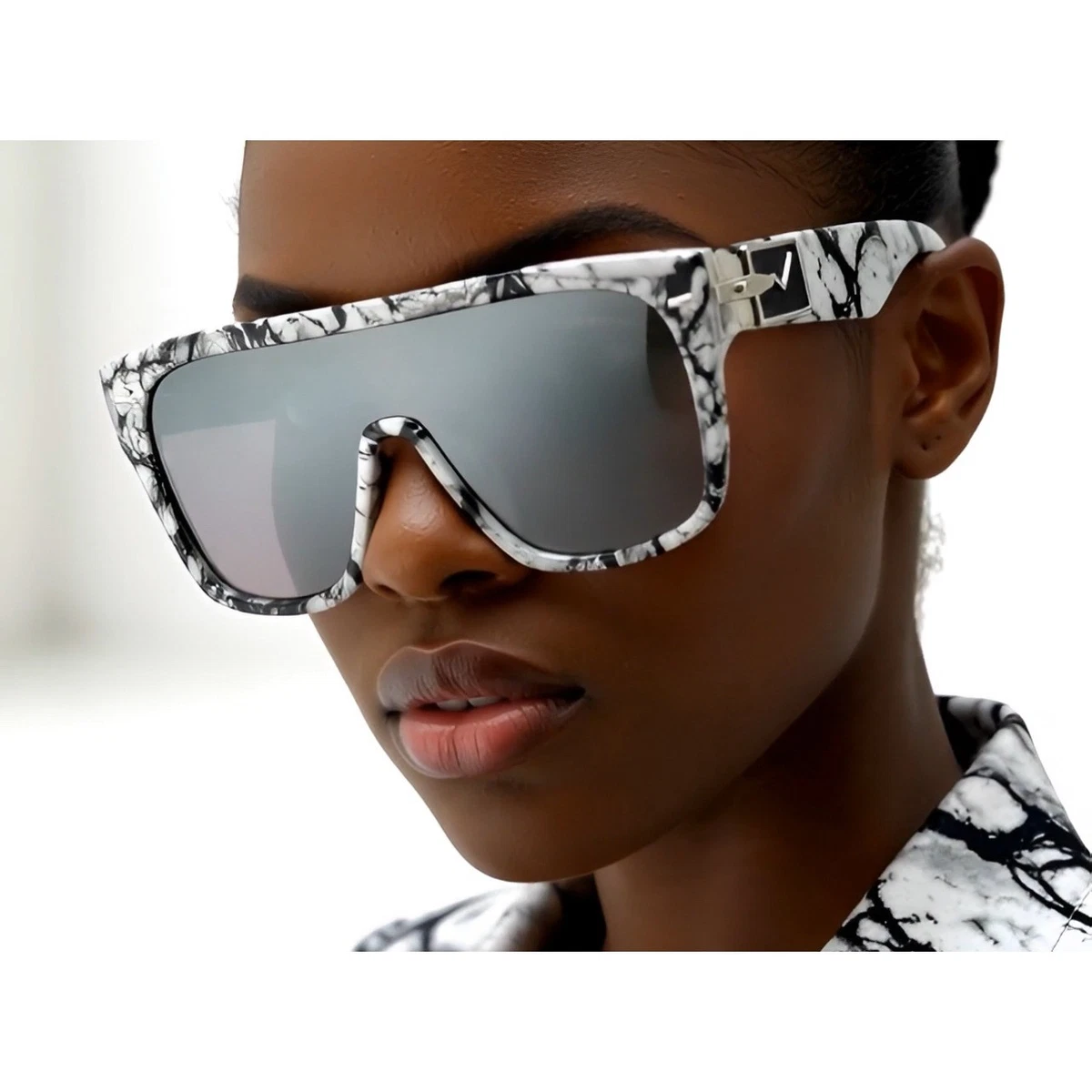 White Silver Mirrored Sunglasses for Women for sale | eBay