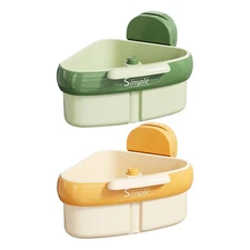 Corner Storage Rack Sponge Holder Bathroom Kitchen Suction Cup Sink Organizer 