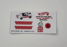 Hot Wheels Jack Rabbit Special Jack In The Box Stickers Die Cut!