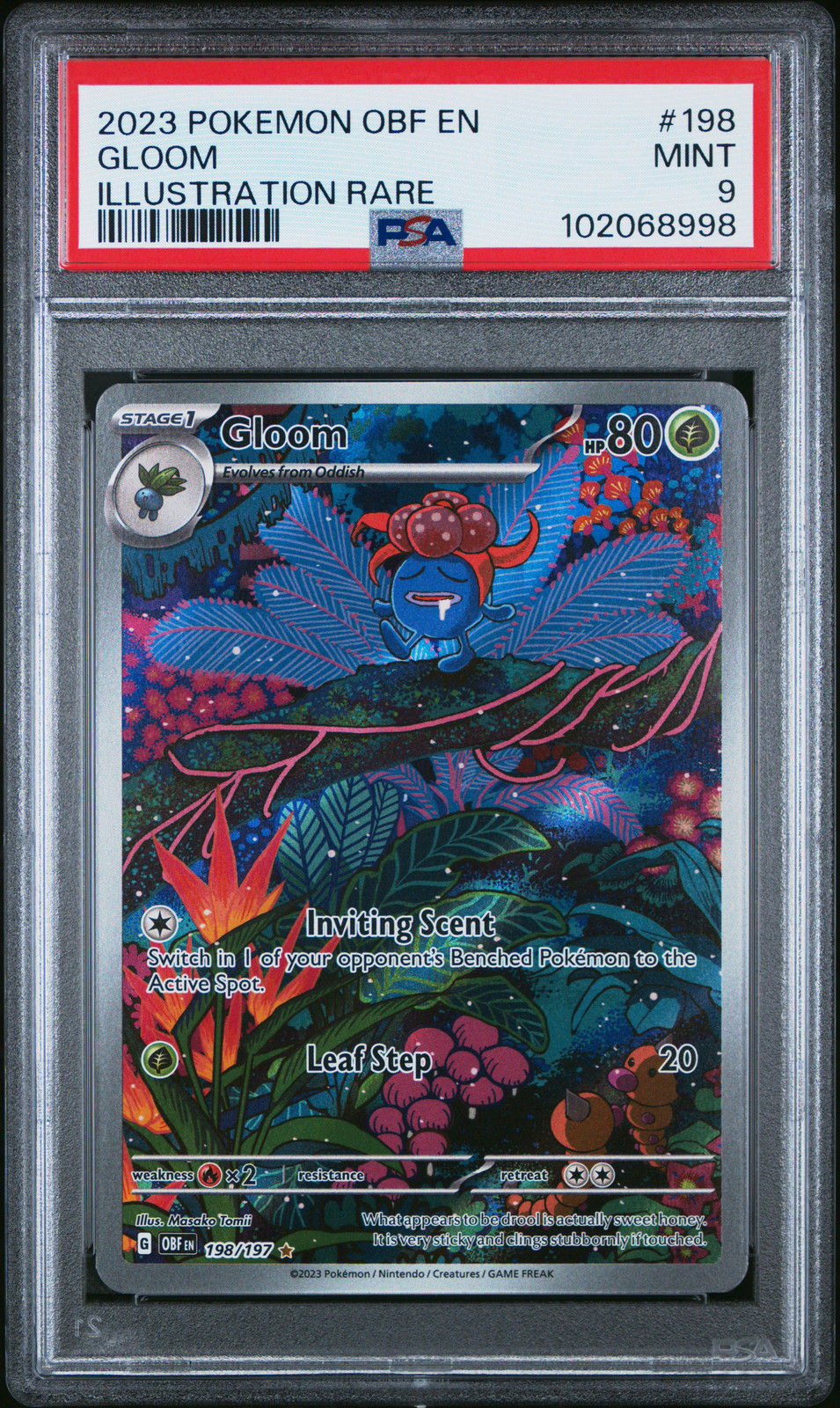 2023 POKEMON OBF EN-OBSIDIAN FLAMES ILLUSTRATION RARE #198 GLOOM PSA 9 - Main Image