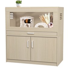 31.5 Inch Wooden Hamster Cage Acrylic Panels Platforms Small Animal Habitat