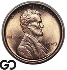 1909 VDB Lincoln Cent Wheat Penny, Brilliant RED, Frosty Solid Gem BU++