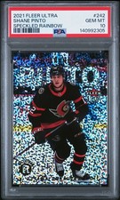 2021-22 UD Fleer Ultra Shane Pinto #242 Speckled Rainbow Foil Rookie RC PSA 10