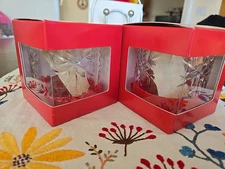Maker’s Mark Snowflake Christmas Red Wax Dipped Glasses Whiskey - SET OF 2 - NEW