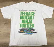 Vintage 90s Teenage Mutant Ninja Turtles Movie Promo Shirt Size Mens Large RARE