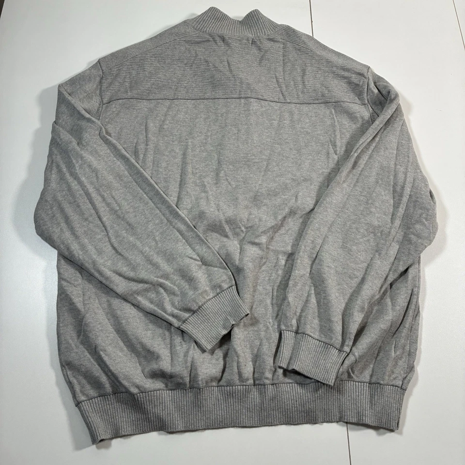 NEW Cutter & Buck Broadview 1/4 Zip Elbow Patch Sweater 1XB XL Gray Soft - Image 4 of 4