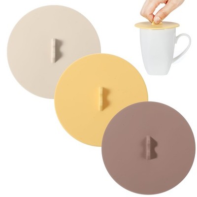 Ymapinc Silicone Lids for Cups, Off-white, egg yellow, and brownish red 