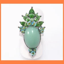 PRINCESS AUSTRIAN RHINESTONE CRYSTAL COCKTAIL RING PERI