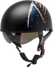 GMAX HH-65 Naked Bravery Helmet Lg Matte Black/Red/White/Blue