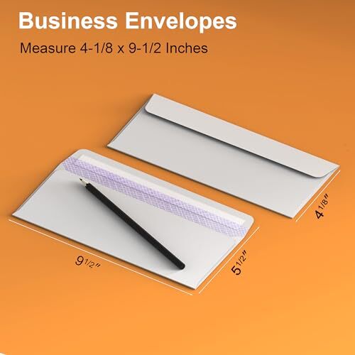 250 Self-Sealing #10 Security Envelopes - White Business Peel & Strip Mail Envelopes