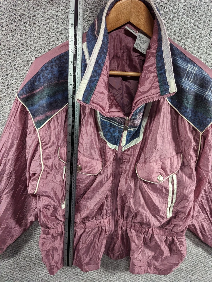Chaqueta ATLETIC WORKS Vintage Años 80 Años 90 Rosa Cremallera Completa Nailon Festival Festival Talla L Foto 3 de 4