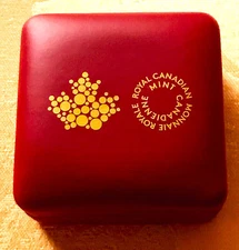 RCM NEW PURPLE CLAMSHELL 34MM "1/2" OZ MINT BOX W/ INSIGNIA MAPLE LEAF - NO COIN