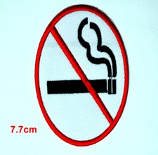 No Smoking Logo clothing shirt Badge Iron on Sew on Embroidered Patch