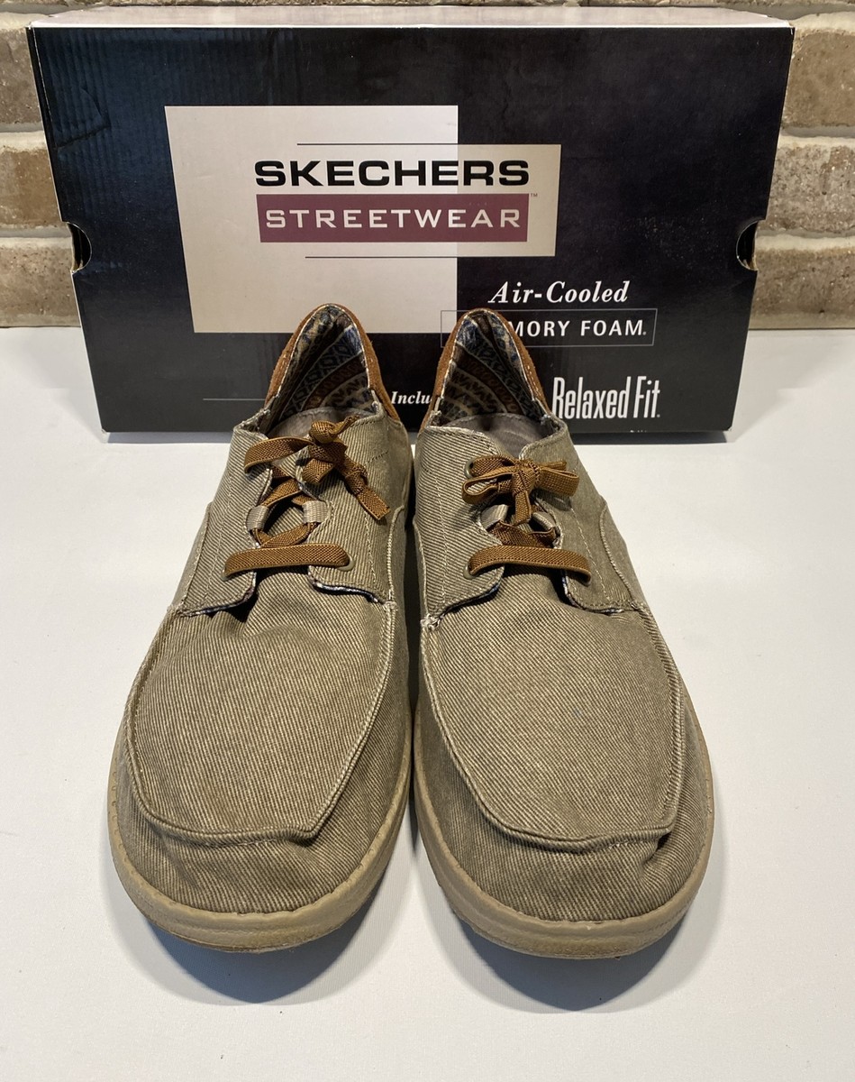 SKECHERS Relax Fit Melson-Planon Taupe Canvas Lace Up Shoes Loafers 11 210116 Relaxed Fit: Melson - Planon | SKECHERS Ireland main image 4