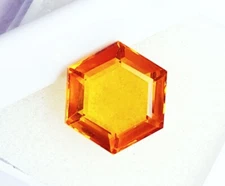 Natural Orange Sapphire 5.20 Ct Certified Hexagon Loose Gemstone With Free Gift