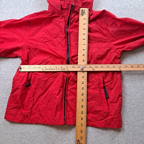 Vtg LL Bean Rain Jacket Kids Large Red Trial Model Anorak Hooded Outdoors Camp - Picture 8 of 10