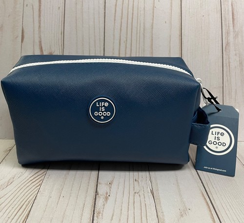 Life is Good Cosmetic Bag Toiletry Travel Top Zipper Handle Assorted Colors NEW - Picture 4 of 8