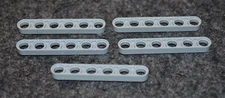(5) 1x6 Light Gray #6 [000000] Thin Technic Oval Lifter Beam ~ NEW Lego Parts ~
