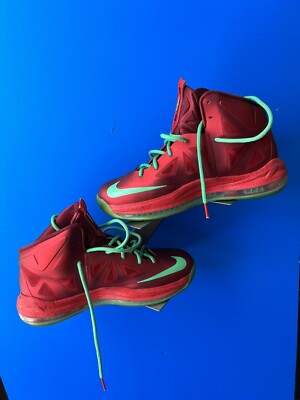 Nike Lebron James X 10 Christmas University Red Youth 7Y Lace