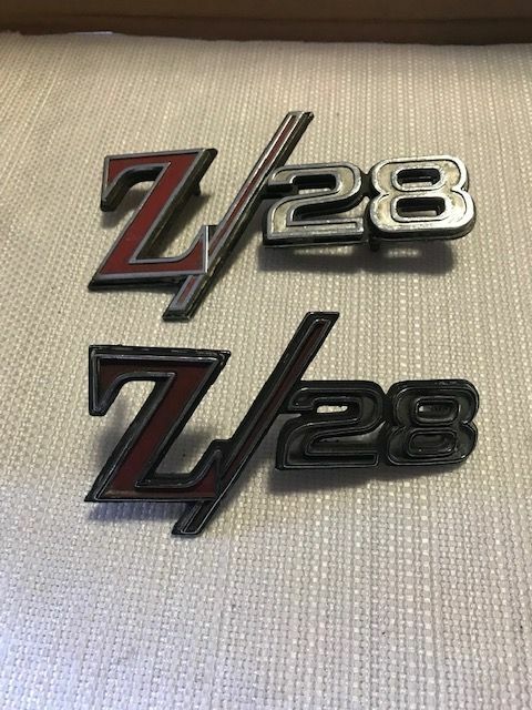 1969 Chevy Camaro Z28 OEM Original Emblems 3949681-2 and 8745869