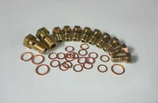 Hollow Bolts Set Yellow Flow Divider BMW 323i E21 Fuel Distributor Banjo Bolt Set