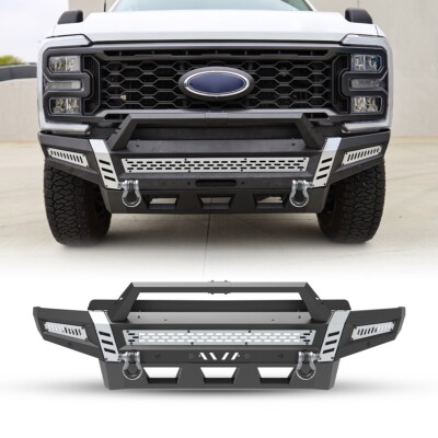 Steel Front Bumper for 2023-2025 Ford F-250 F250 Super Duty Black Powder-Coated