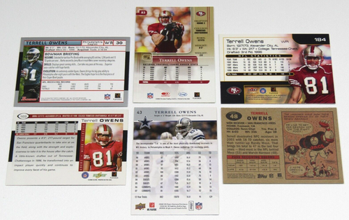 Terrell Owens Football Card Lot of 6 Eagles 49ers & Cowboys NFL Wide Receiver - Picture 7 of 7