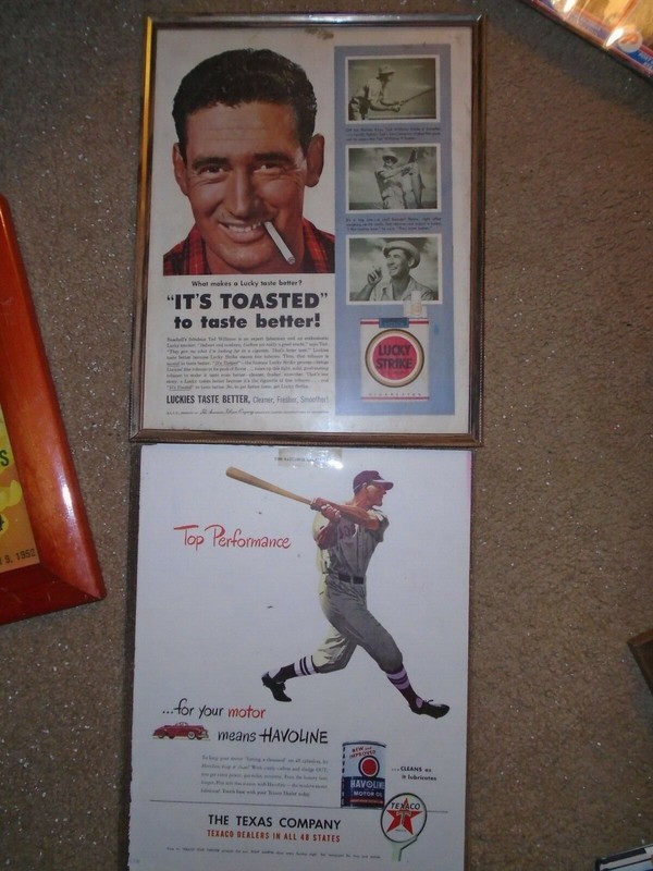 Red Sox Ted Williams Cigarette Gas Posters Tavern Cards Bobble HC w/DJ Books NR!