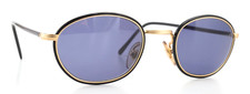 CUTLER AND GROSS Vintage Sunglasses 0394 Gold Black Oval Panto 90s London