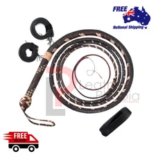 CowHide Leather Bullwhip 16 Feet Long 16 Plait Custom BULLWHIP Belly and Bolster