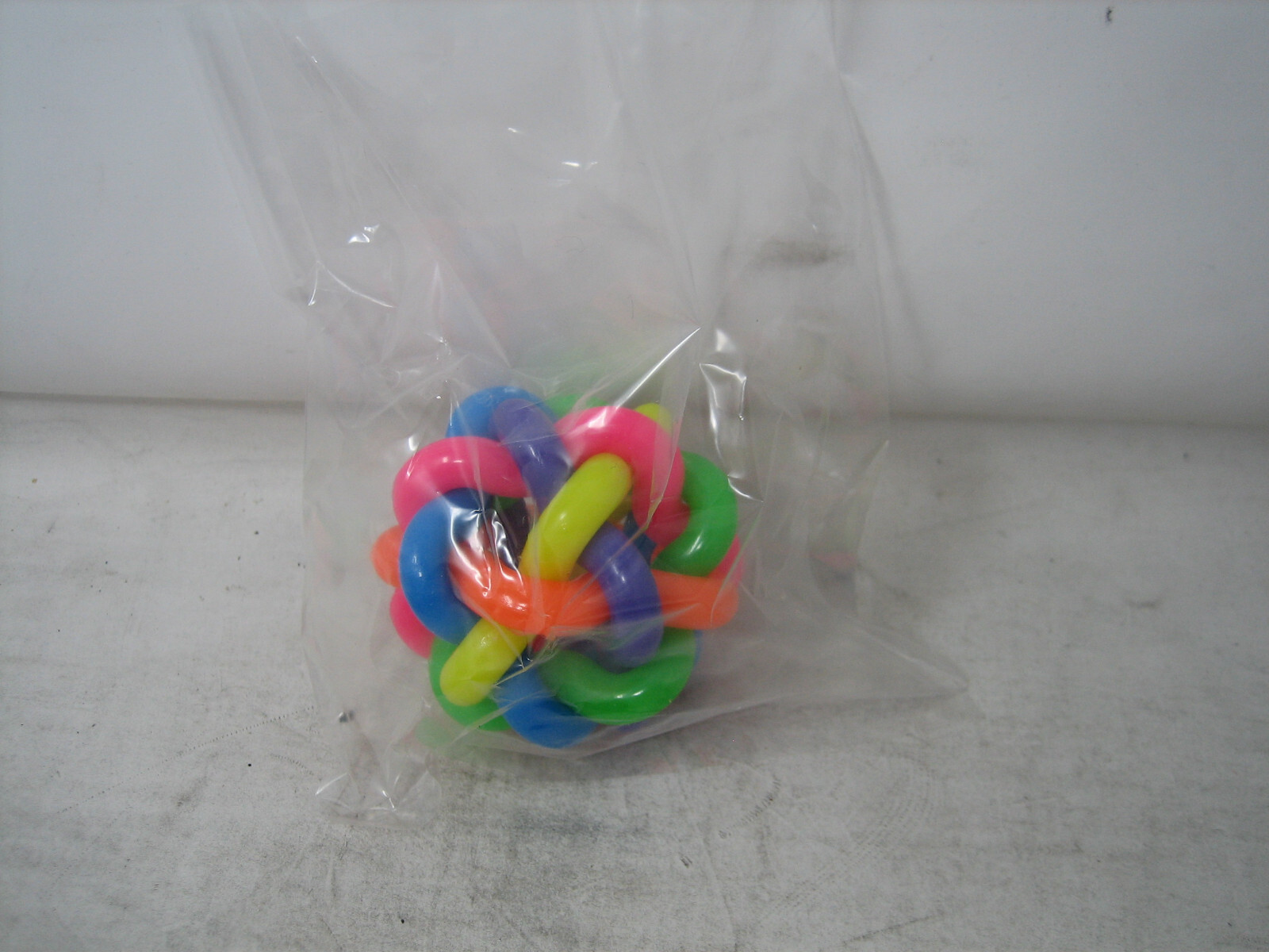 dog nobbly wobbly rubber ball toy 2.25 inch rainbow new in p