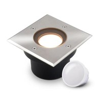 LED Bodeneinbaustrahler Flach Eckig Gartenstrahler 230V IP67 5W 3000K Dimmbar