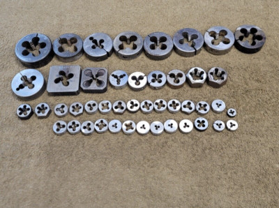 45 Excel Roco Morse NYE GTD Hanson NF NC Dies 1'' 14 3/4 16 5/8 11 7/8 9 3/8 Set